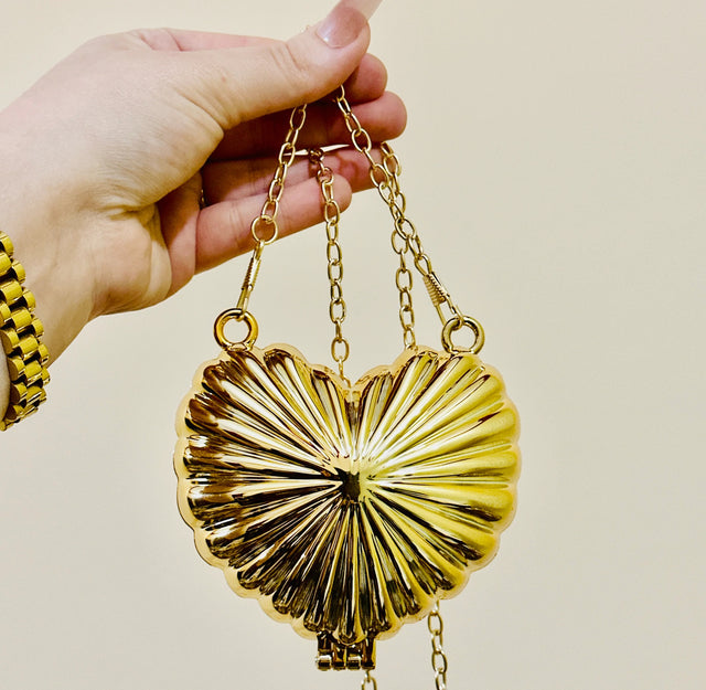Golden heart clutch