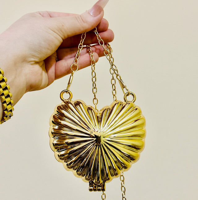 Golden heart clutch