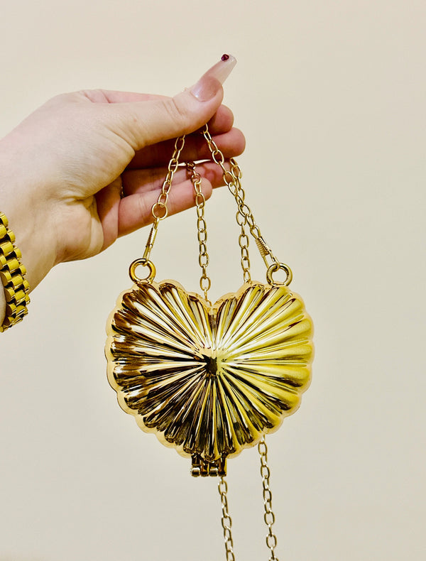 Golden heart clutch