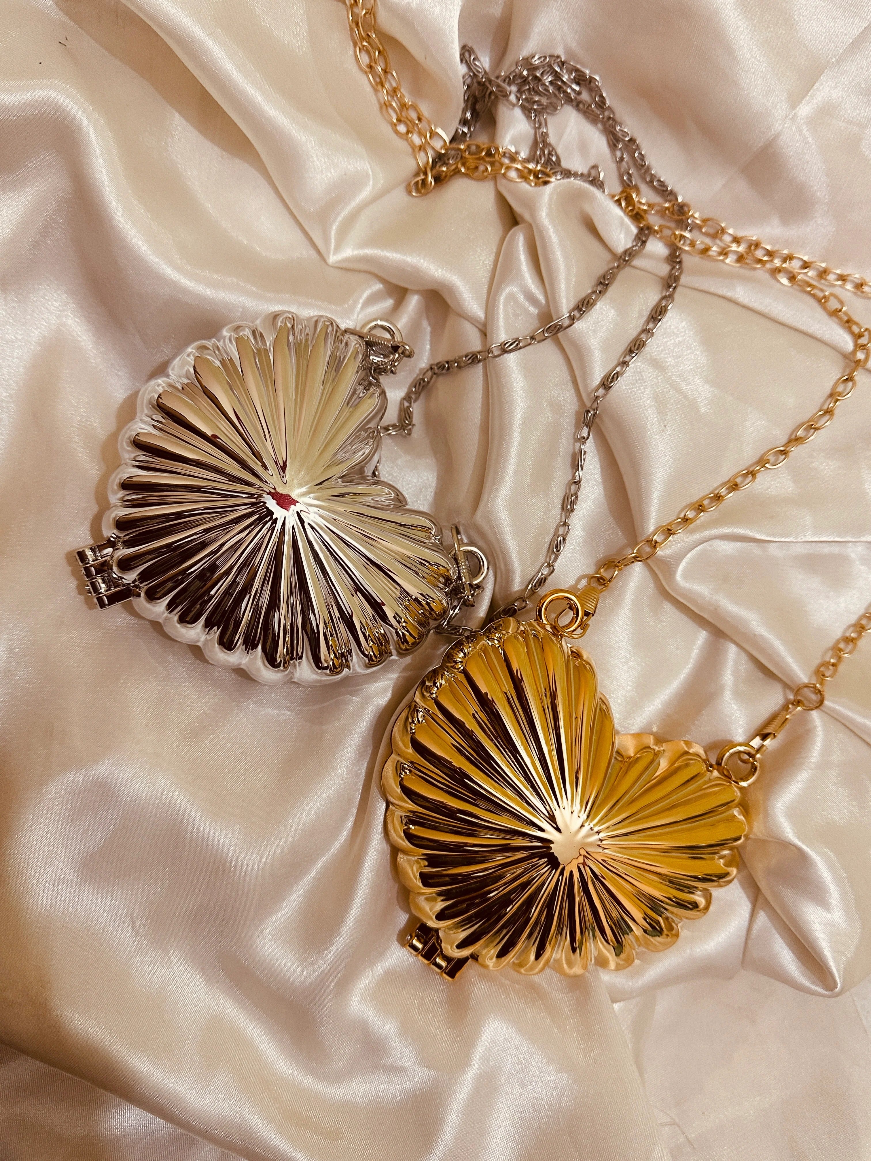 Golden heart clutch
